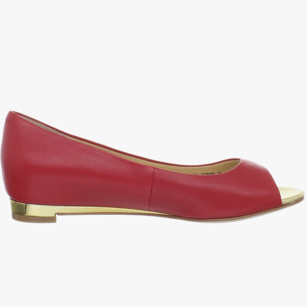 Cole Haan Open-toe Ballet Leather Flats - Size 7.5